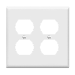 ENERLITES - Duplex Receptacle Two-Gang Wall Plate - WHITE