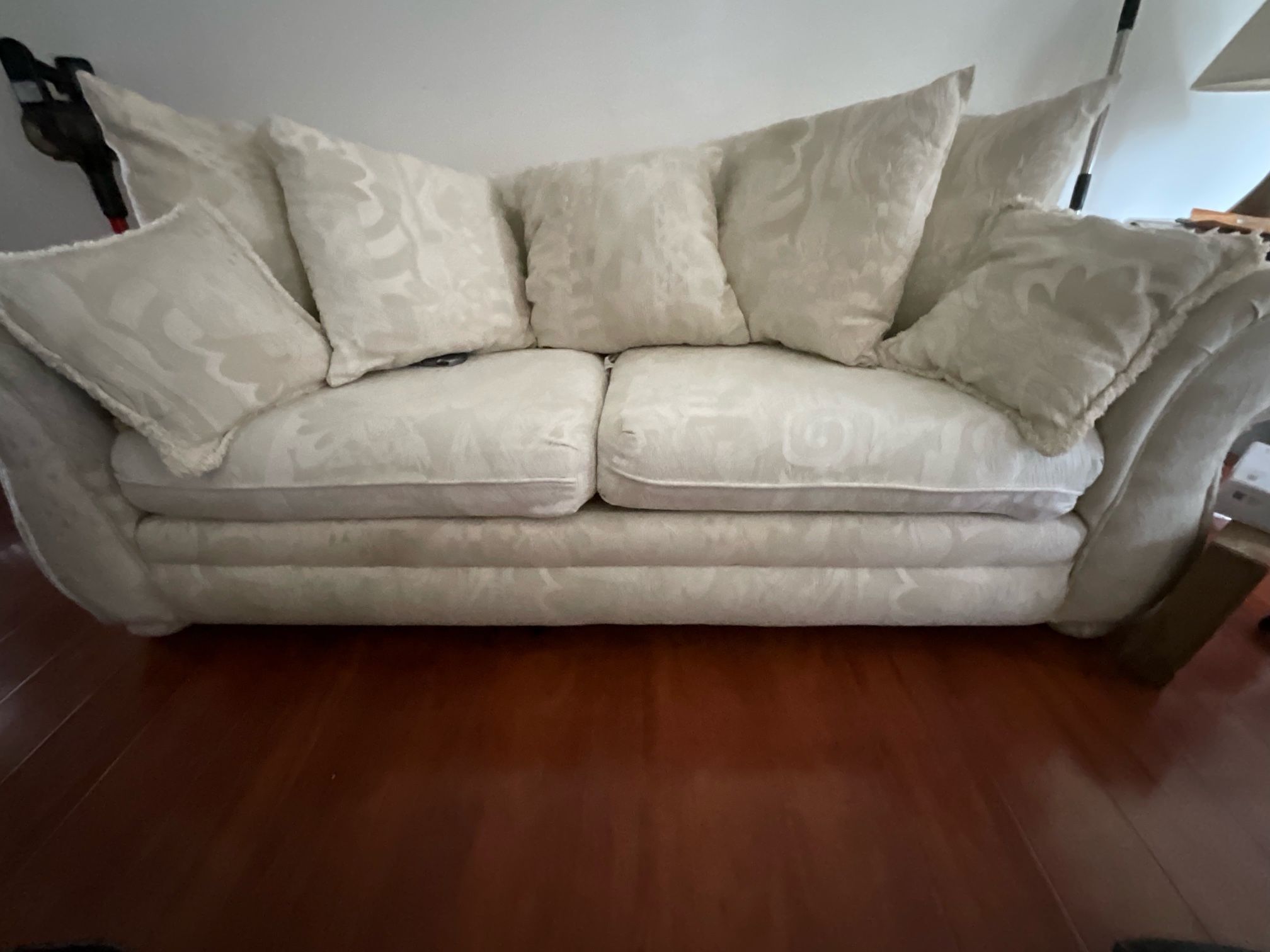 Off-White Upholstered Couch 