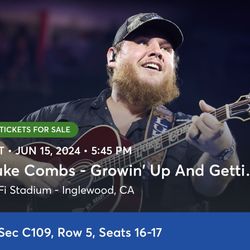 Luke Combs Tickets For Sale - 2 Tickets 