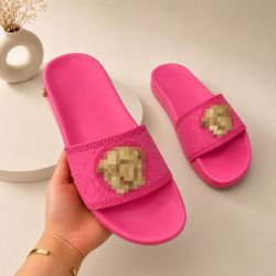 Hot Pink Slide Sandals