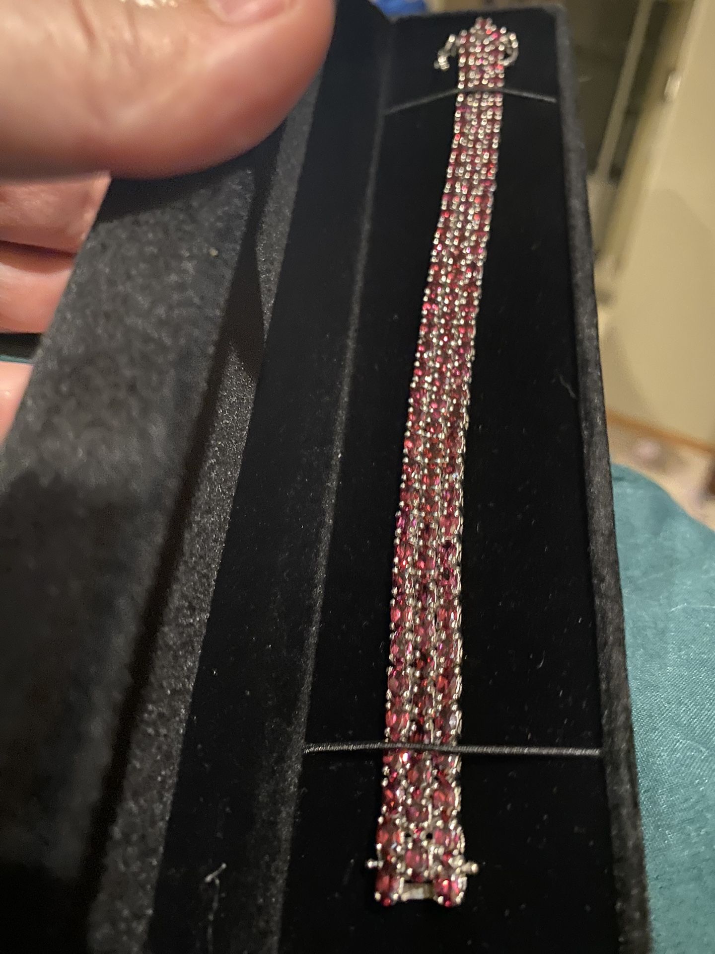 Tanzanian Wine Garnet Three-Row Bracelet - 7.25 - new!