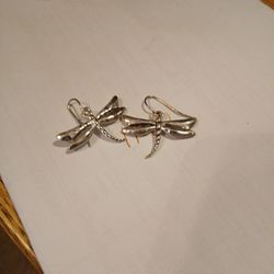 Sterling Silver Dragonfly Earrings