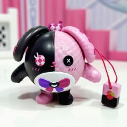 2025 KFC Egg Tart Party Toy Figures – KFC Little Yellow Egg, Little Black Sweetheart Bunny, and Little Blue Ornaments  After you wind it up, its bunny