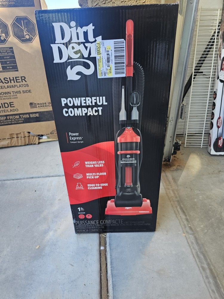Dirt Devil Bagless Upright Vacuum, Power Express, Pet Friendly, for Hard Floor and Carpet, Lightweight, Height Adjustment, Crevice Tool, UD20120, Red