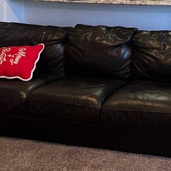 Dark Brown Leather Sofa 