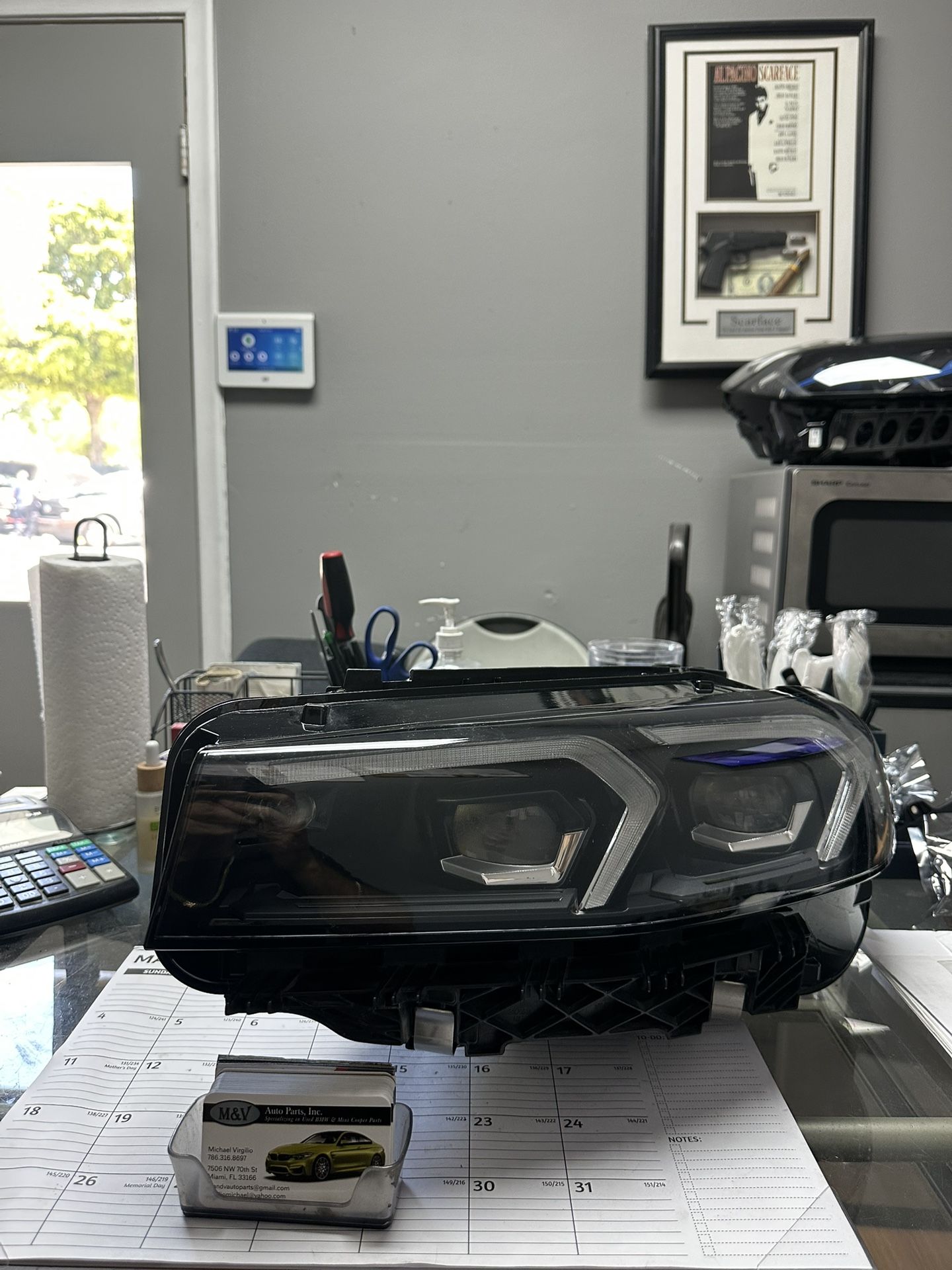 BMW M340i G20 LCI OEM SHADOWLINE BLACK LEFT DRIVER LEAD HEADLIGHT HOUSING 2023/2025