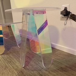 Acrylic Night Stand Or Side Table Iridescent