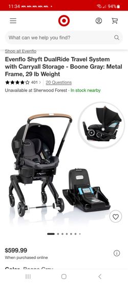 Evenflo Shyft DualRide Travel System $225