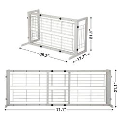 Adjustable Solid Wood Pet Gate for Doorways & Stairs 38”–71”