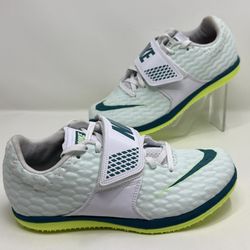 Nike High Jump Elite Green Track & Field Spikes FZ9636-100 Size 4.5 / Wmn's 6