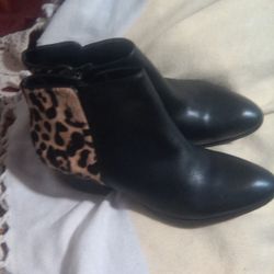 Franco Sarto Woman's New Leather Animal Print Zippered Booties Size 8M
