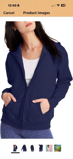 3 new Hanes Women's EcoSmart Full-Zip Hoodie Sweatshirt- medium Never worn - black, navy and light steel  Price is for all, price is firm $20 for all 