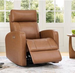 Leather Swivel Power Recliner