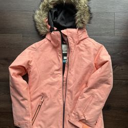 Like New Roxy American Pie Solid Snowboard / Ski Jacket Girls Sz L (12) Fusion Coral