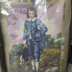 Denmark Crossstitch Canvas The Blue Boy And Pink Lady