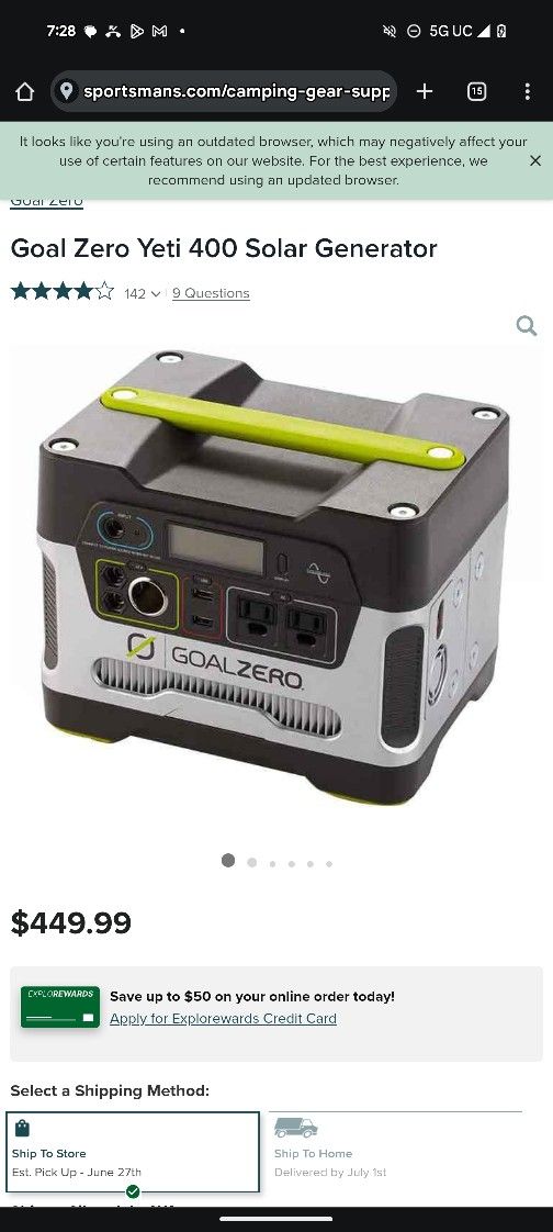 Yetti Goal Zero 400 Power Station