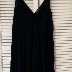 Ella Moss Womans Black Sleeveless Tunic w/ Braided Straps - Size Medium - VGUC