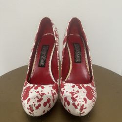 Blood splatter Shoes FunTasma Size 8 - Murder mystery/ Halloween/ Costume/ Dress Up