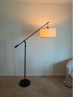 Cantilever drop pendant swing arm floor lamp 70” x 16”
