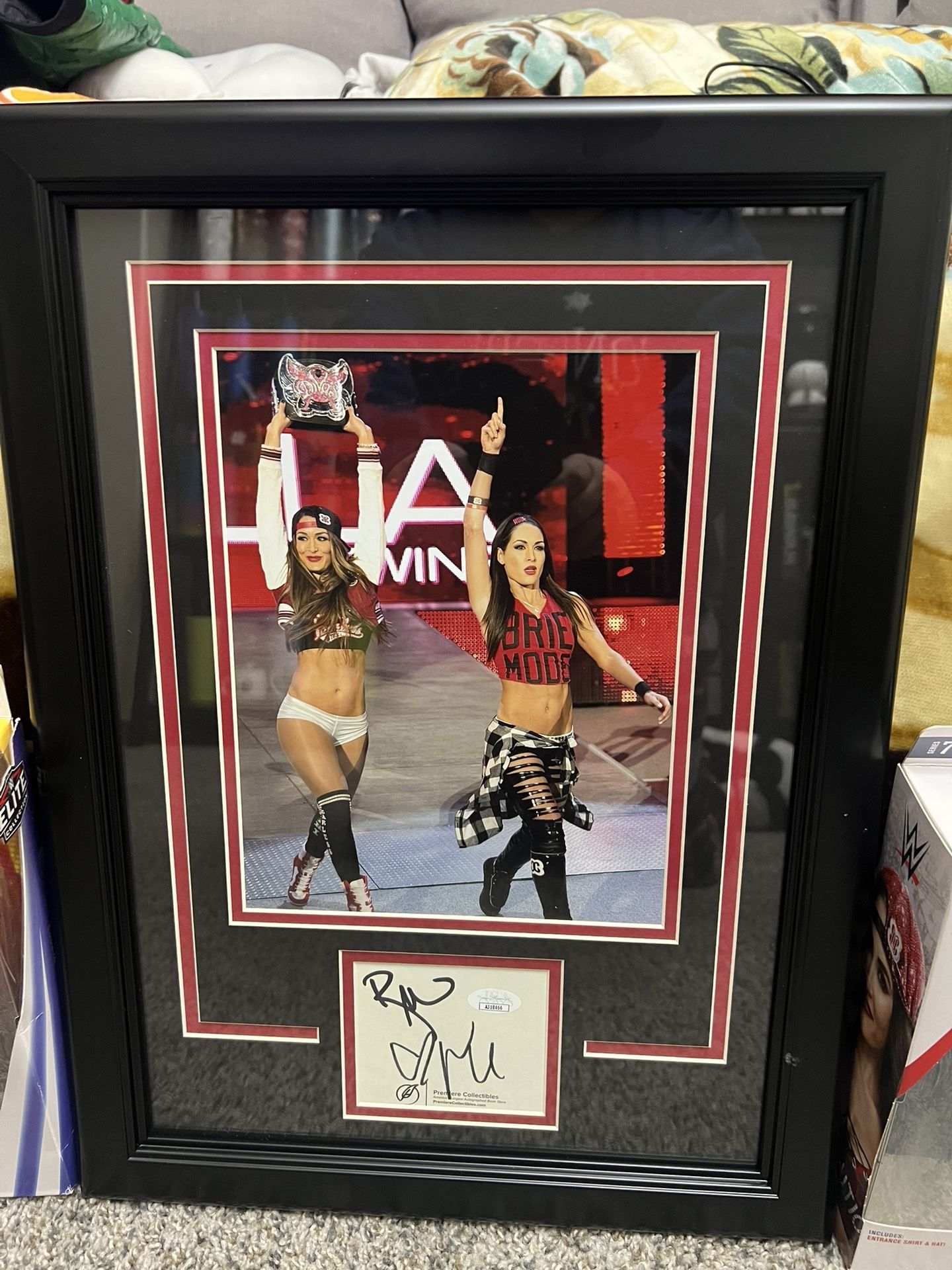 Wee Bella Twins Signed Framed Picture and Figures