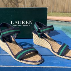 Brand new women’s Ralph Lauren Ilene Espadrilles Wedge Sandals, size 8