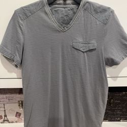 Men’s Calvin Klein Gray V-Neck Shirt with Pocket Detail – Size S – New (Washed, Never Used)