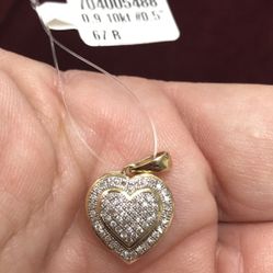 10K Yellow Gold Heart Pendant 