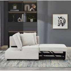 4 in 1 Convertible Recliner Chair Bed Sleeper Sofa with Sturdy Wood Frame