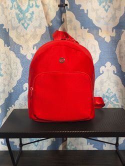Iris and rainbow tiny backpack red 9 1/2 L x 7 1/2 H