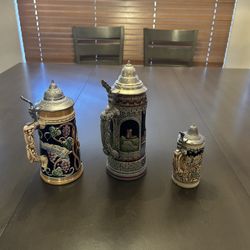 Beer Steins - Vintage. Set Of 3