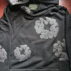 Men's Denim Tear Wreath Hoodie (Black And Grey) 