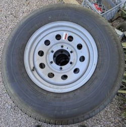 tire and wheel NEW st225x75xr15 mounted on 6 on 6 lug rims