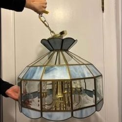 Vintage Stained Glass Ceiling Chandelier 