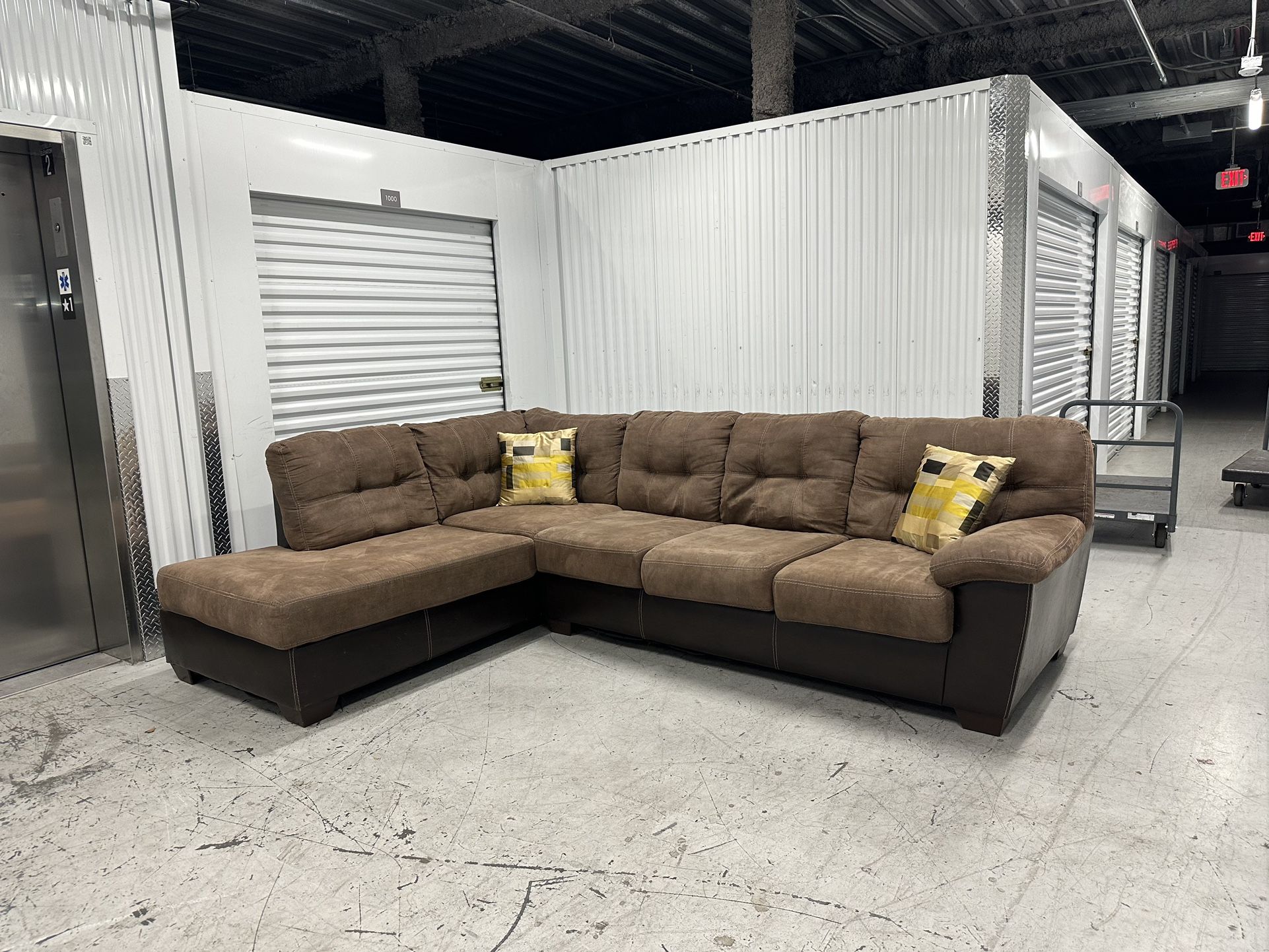 Comfy Brown Sectional Couch