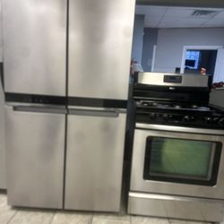 whirlpool french door refrigerator &. Whirlpool 5 burner gas range set stainless steel 