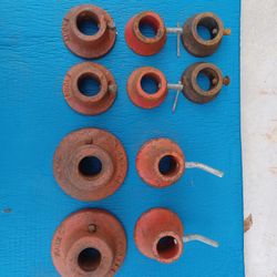 Vintage York Barbell Collar Bar Weight Standard Iron Ends 1"!!