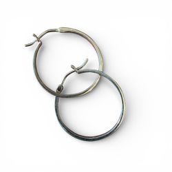925 Silver medium hoop earrings with tiny rihnestones