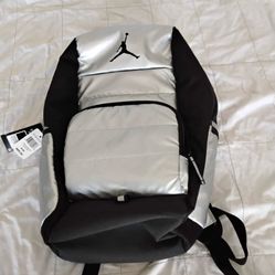 New Jordan Silver With Black Backpack 