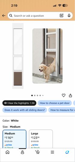 Dog door for sliding glass doors