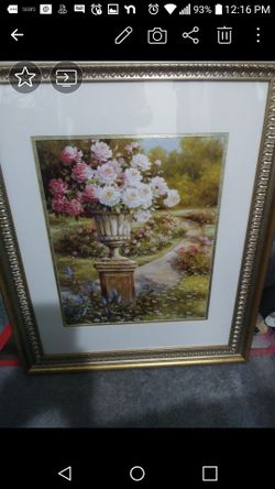 Large Framed Floral Picture