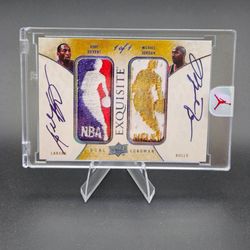 Michael Jordan/Kobe Bryant 1/1 Exquisite Collection Dual Logoman Auto Reprint
