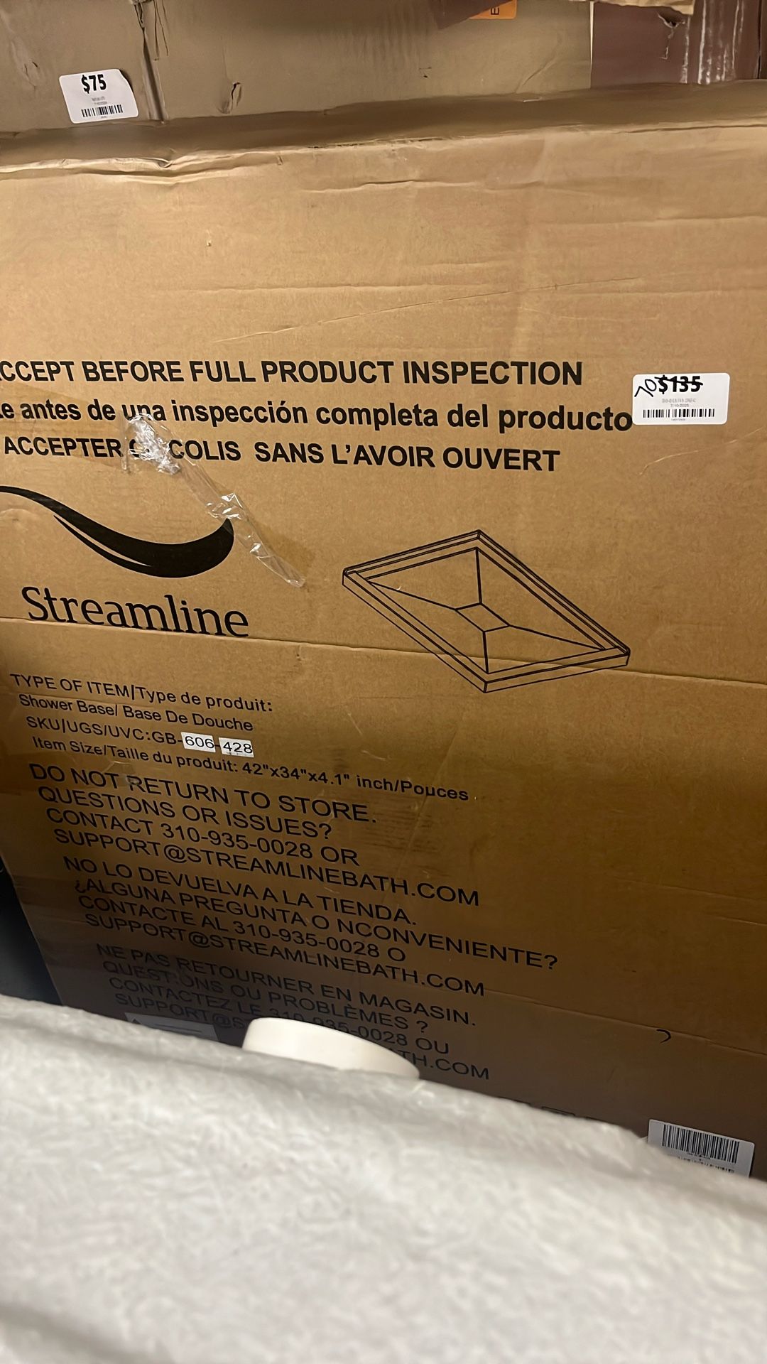 Corner Acrylic Glossy Shower Base