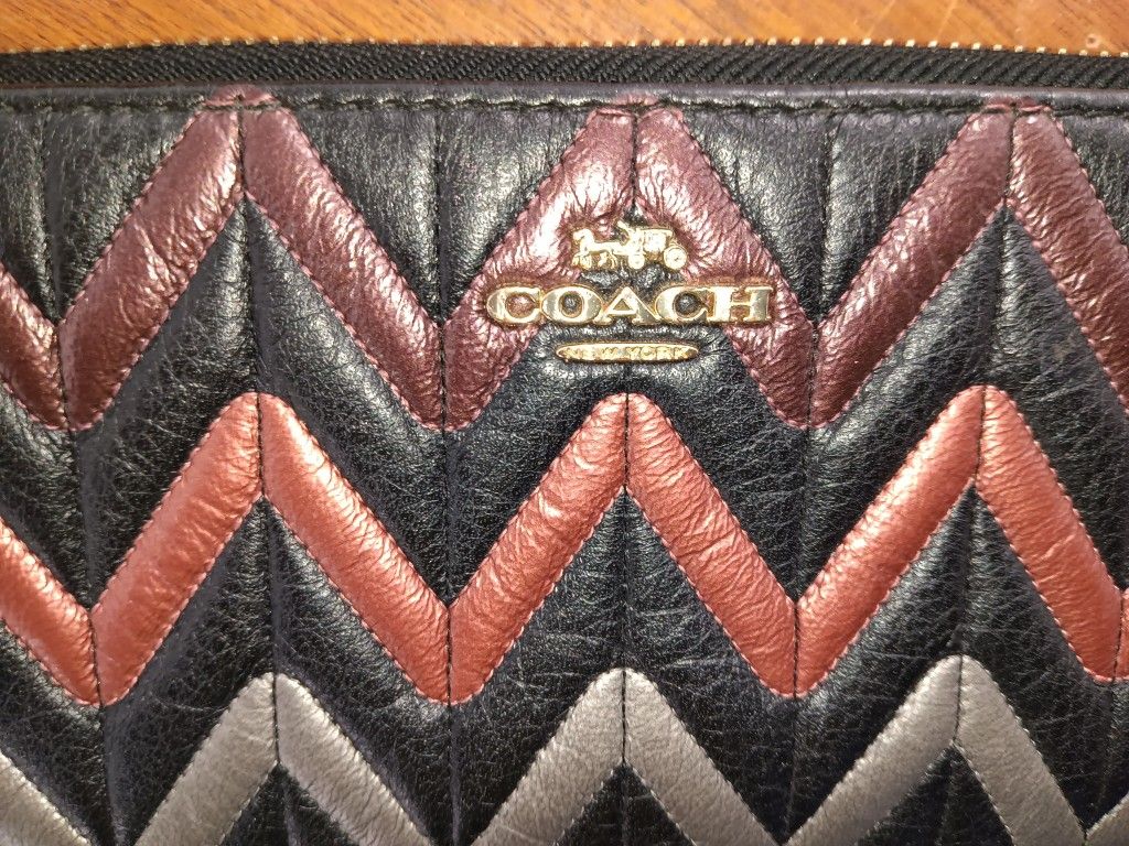 Coach Round Zipper Metallic Women's Wallet