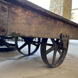 Antique Original Factory Cart Coffee Table