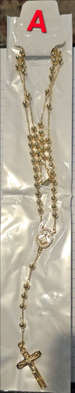 Gold toned Rosary necklaces