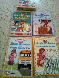 Junie b. Jones's first boxed set ever!/: Barbara park 4 book set in box/ Junie b. Jones; sneaky perky spying,big fat mouth, little monkey......