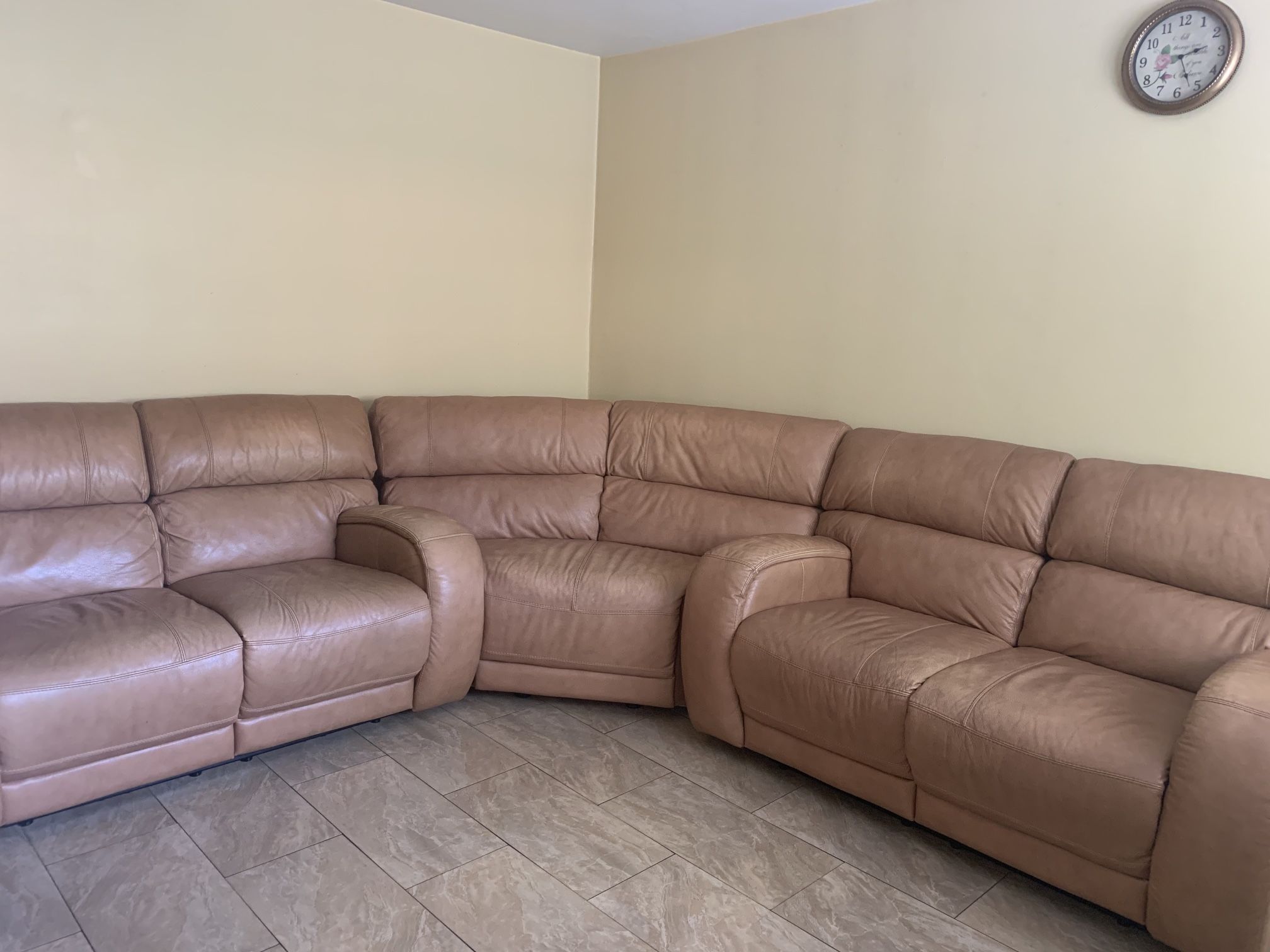 Leather Recliner Sectional 