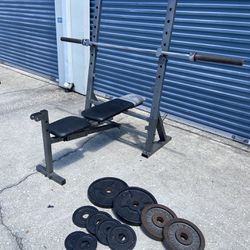 Olympic weight bench set