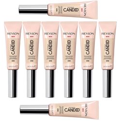 8 Pieces Of Revlon Medium-Full Coverage Infused with Caffine,Natural Finish, Oil Free, 010 Vanilla, 0.34 FI Oz