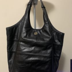 Tory Burch Hobo Leather Bag in Black